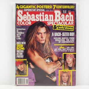 Sebastian Bach Magazine Posters Skid Row Axl Rose Bret Michaels Aug 1990 Unread